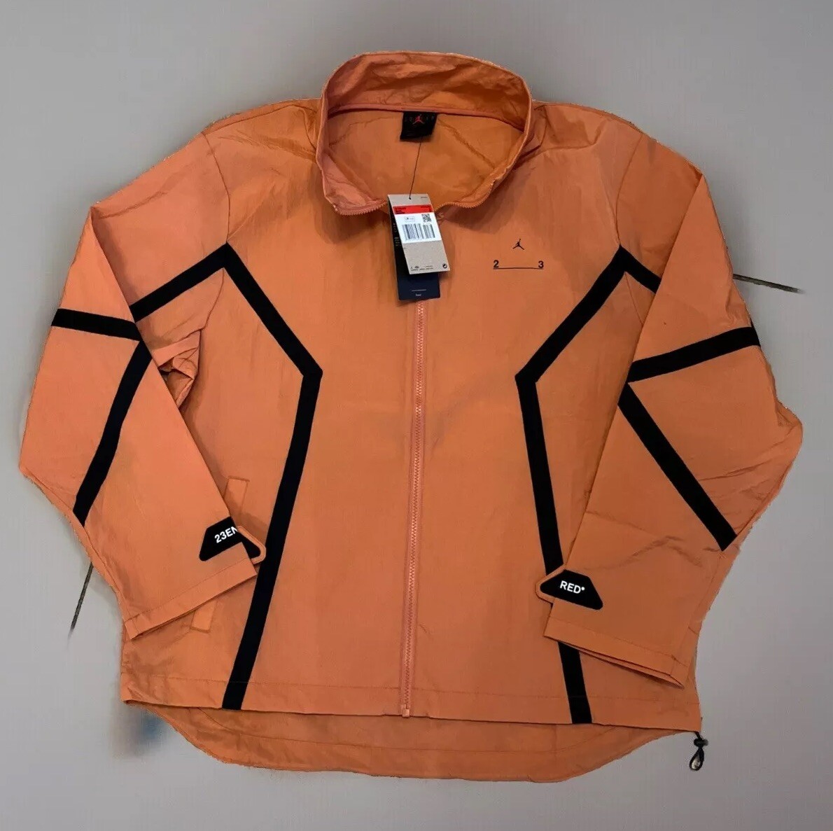 SACAI X NIKE Nike Jordan 23 Engineered Giacca Antipioggia Uomo Full Zip Taglia Large Arancione Ruggine