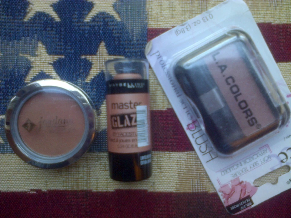 3pc blush set: LA Colours Peach Rose, Jordana Toast, Master Glaze Nude Rebellion - Image 2 of 4