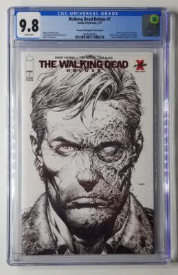 THE WALKING DEAD DELUXE #1 CGC 9.8 2nd Print RED Foil Skybound CVL Exclusive