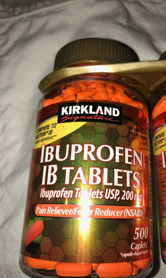 Kirkland Signature Ibuprofen 200 mg 500 IB Tablets Compare to MOTRIN