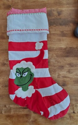  Pottery Barn Kids How The GRINCH Stole Christmas Stocking Striped  *read
