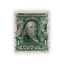 TIMBRE RARE - USA FRANKLIN 1 CENT « Vert oblitéré / 1908-1909 »