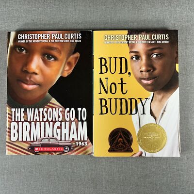 Christopher Paul Curtis 2 Trade Paperback Book Lot Watsons to Birmingham & Bud