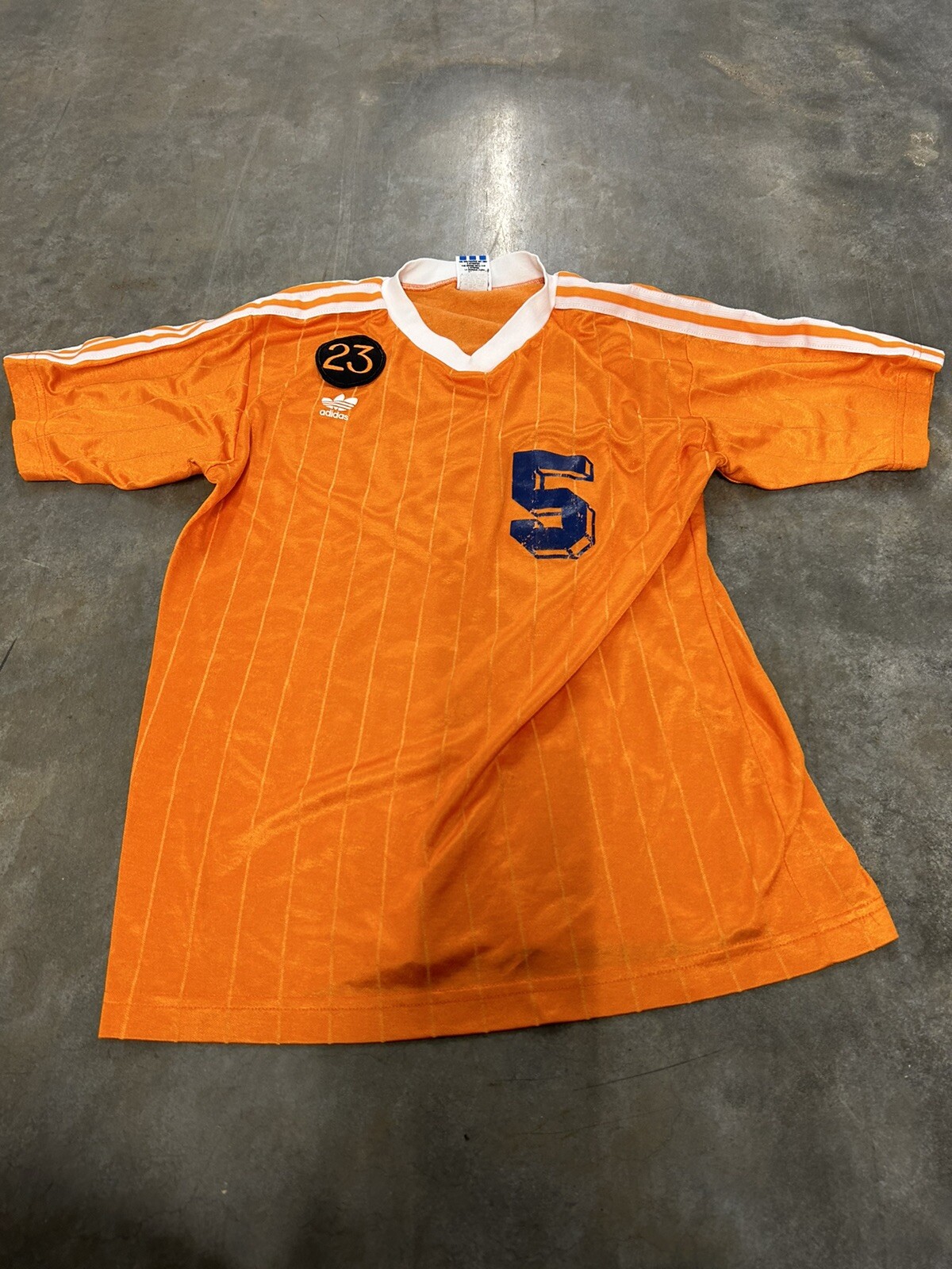 Vintage 90s Adidas Orange Soccer Jersey #5 Size Youth M