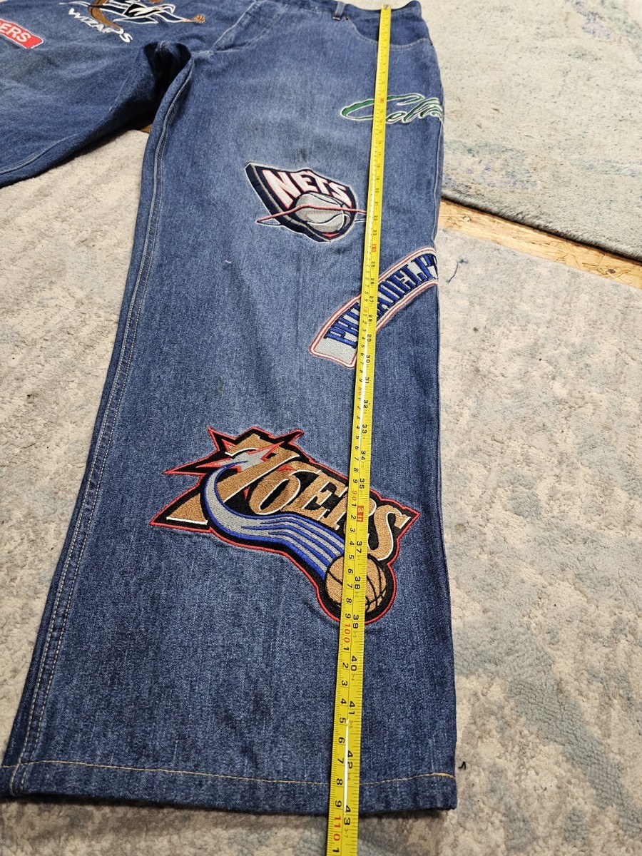 Vintage UNK Jeans Mens 38X32 NBA Team Patches Y2K Pants Vintage UNK Jeans Mens 38X32 NBA Team Patches Y2K Pants