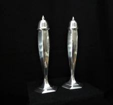 Vtg Weidlich Brothers Silver Plate 6" Salt &Pepper Shakers #2876 (W.B. Mfg. Co.)