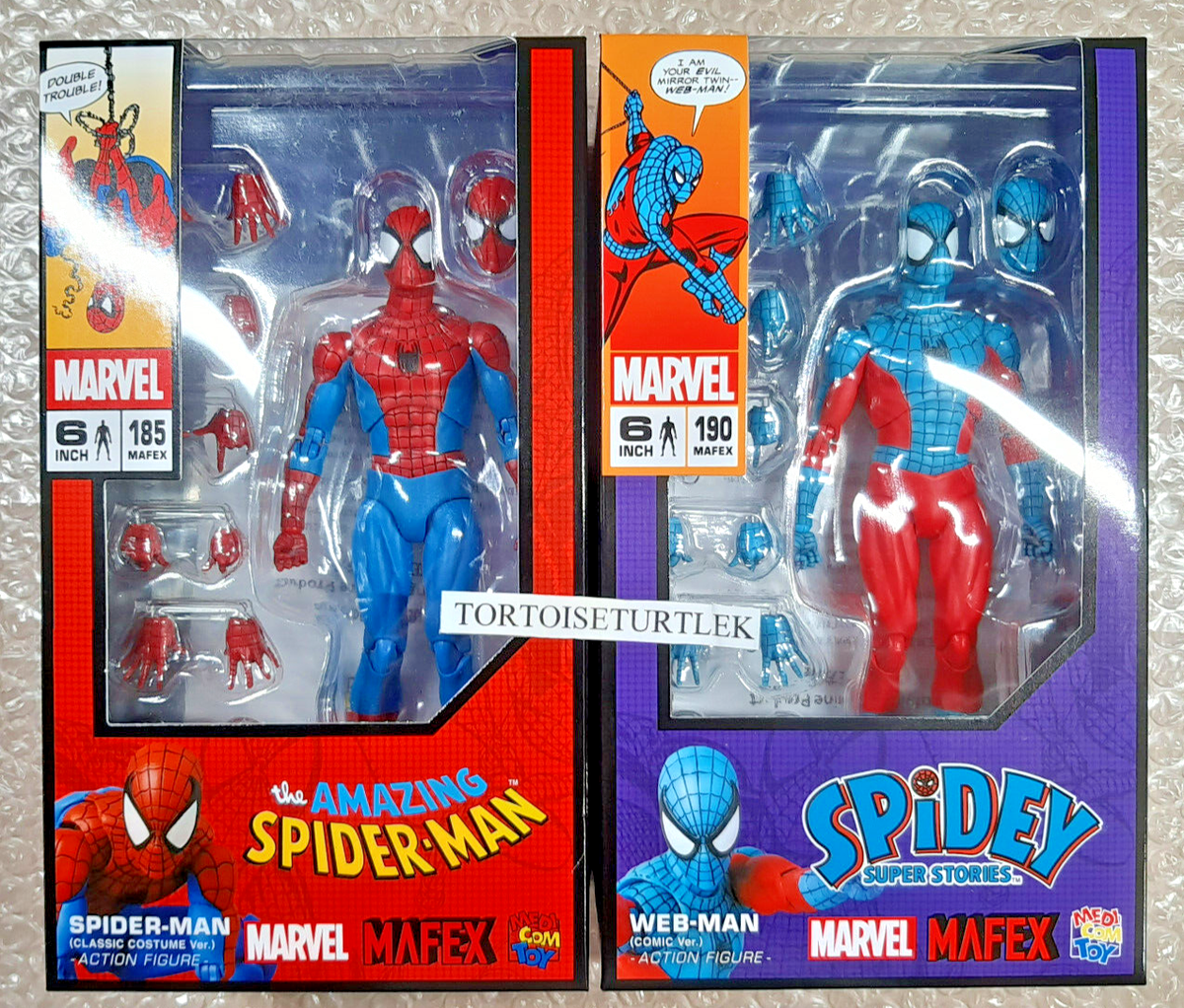 MAFEX SPIDER-MAN CLASSIC COSTUME & WEB-MAN COMIC SPIDEY SUPER
