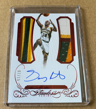 2014 PANINI FLAWLESS GARY PAYTON DUAL PATCH JERSEY AUTO AUTOGRAPH RUBY 7/15