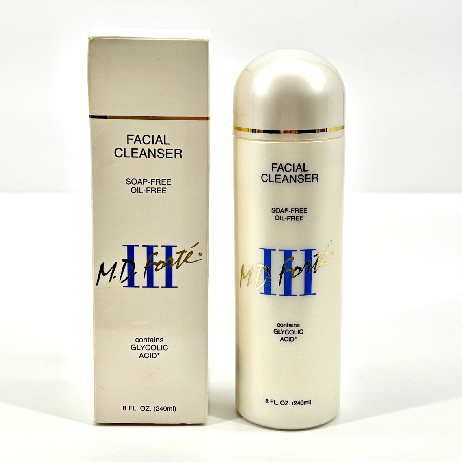 MD FORTE III Facial Cleanser GLYCOLIC ACID 8 Fl Oz Soap-Free/Oil-Free ...