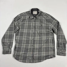 Weatherproof Vintage Men's Long Sleeve Button Down Shirt Gray Plaid 2XL