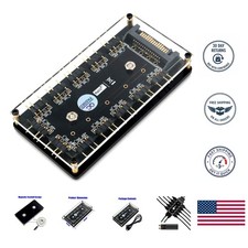 Elegant 12-Channel 5V RGB LED Splitter Hub with Robust PMMA Magnetic Fixings