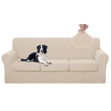 4 Pieces Stretch Couch Cover Sofa Cover Washable Sofa Slipcover with Individu...