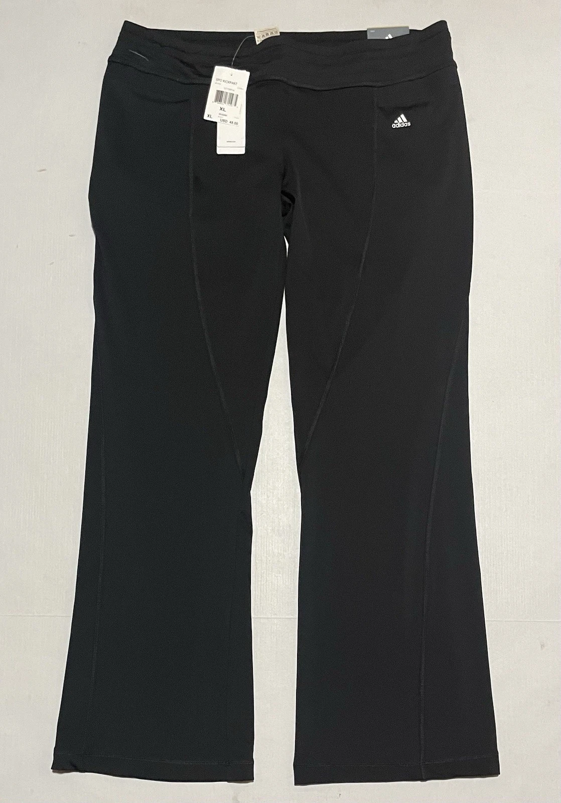 Adidas SPO KICKPANT Black Flare Wide Leg Pants Athletic Performance Size XL