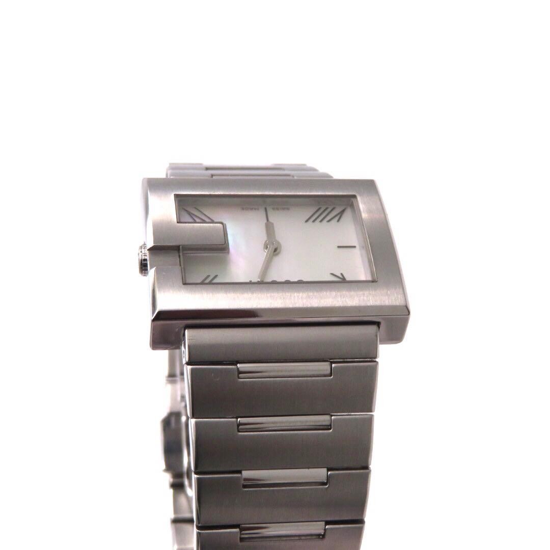 GUCCI 100L G Rectangular Watch White Shell Dial T… - image 8