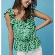 CAbi Festival Tank Green Top Medium 5809