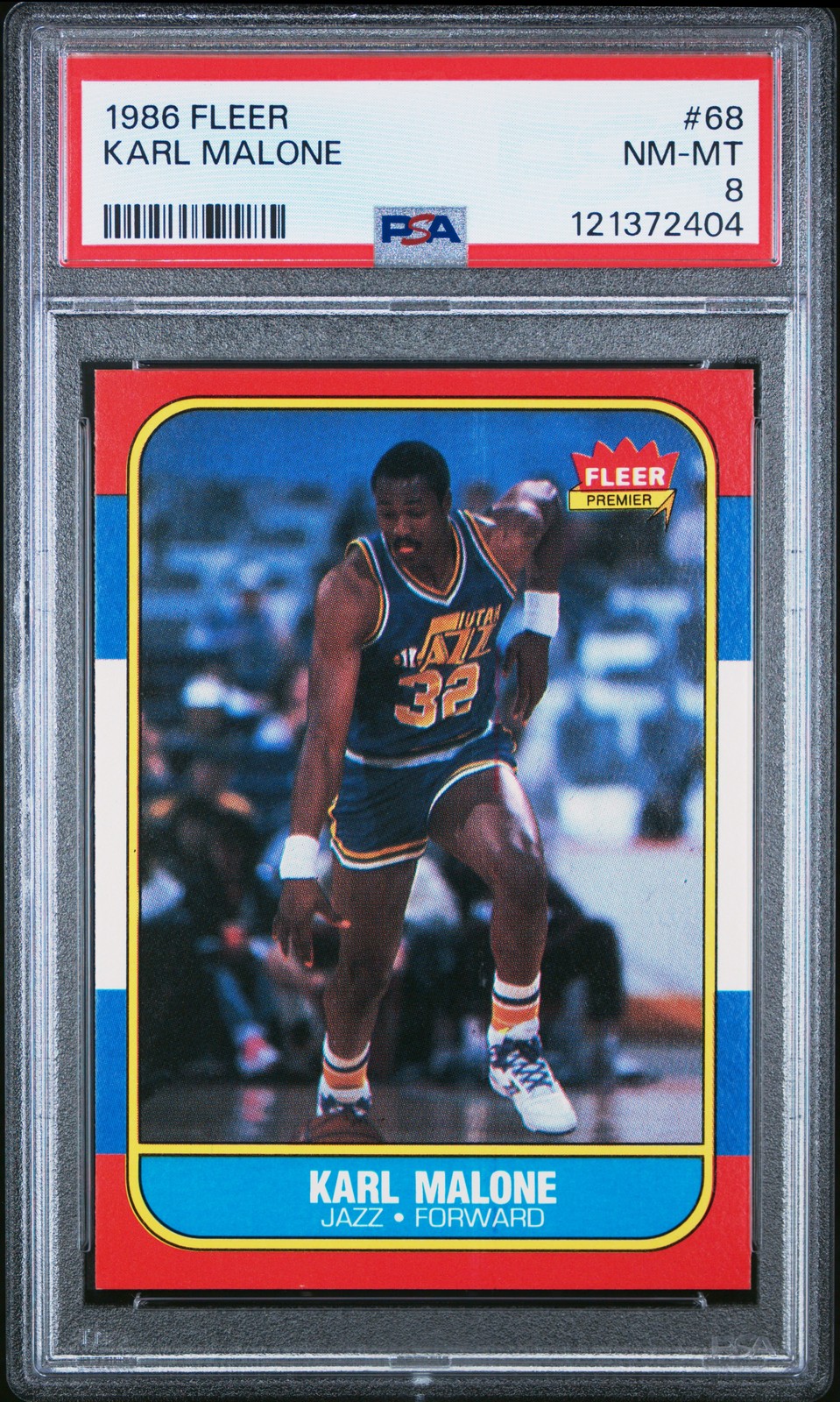 1986 FLEER #68 KARL MALONE PSA 8