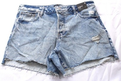 Express Women's Mid Rise Boyfriend Jean Shorts EJ2 Medium Wash Size US:12 NWT