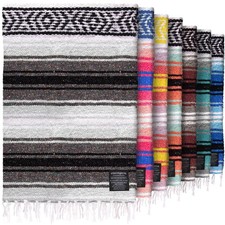 Authentic Extra Large Mexican Blanket 70"x50" - Handwoven Yoga, Serape- Art...
