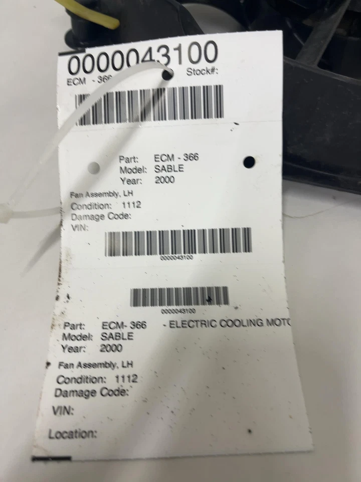Conjunto de ventilador de motor de refrigeración eléctrico Mercury Sable 1998-01 Lh Foto 4 de 4