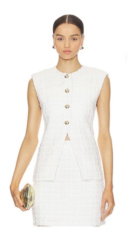 Amanda Uprichard 'Hughes' White Polyester Vest Size S