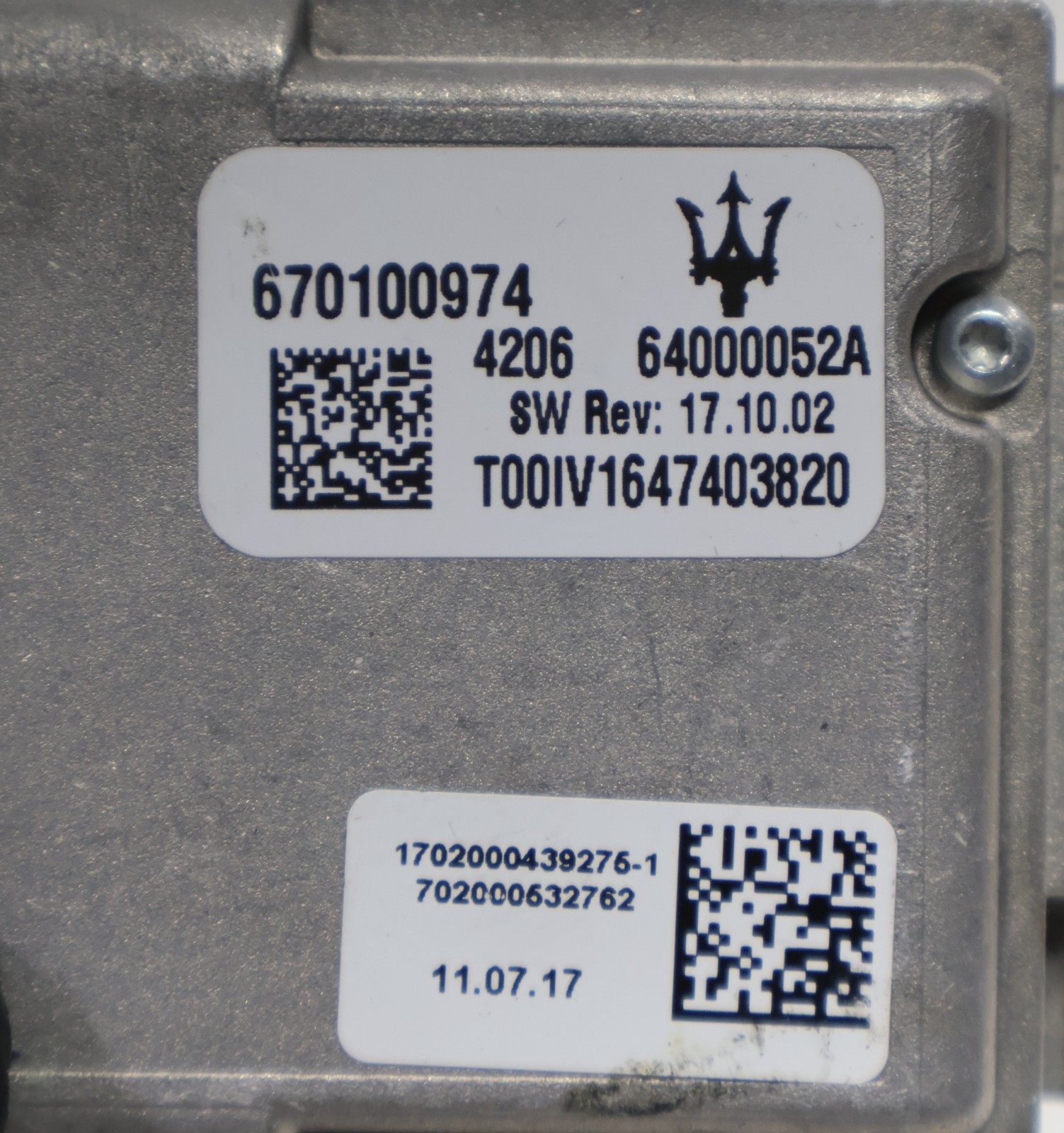 2017 - 2020 MASERATI GHIBLI WINDSHIELD LANE KEEP ASSIST CAMERA MODULE OEM
