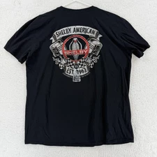 Shelby American Shirt Mens XL Black Graphic Tee Cobra Racing Car 1962 Mustang