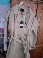 Women's Beige Trench Coat Size 14 Really Nice For Summer T-shirt And Jeans