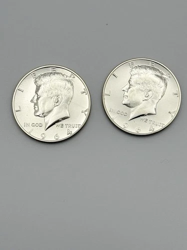 1964 Kennedy Silver Proof Half Dollars 90% Silver Gem Proof 2 Coin Lot#1131