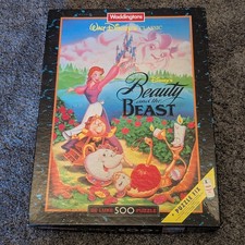 Rompecabezas completo de 500 piezas de colección de Disney La Bella y la Bestia poste de película