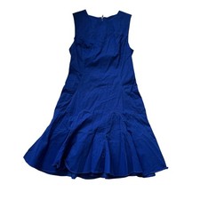 10 Crosby Derek Lam Royal Blue Sleeveless Mini Dress Gored Skirt Sapphire 4
