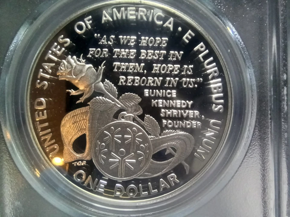 1995 P Special Olympics Commemorative Silver Dollar PCGS PR69. SL0170 - Image 4 of 4