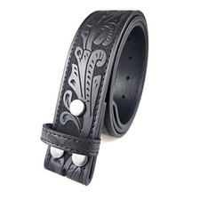 Western Belt Handmade Strap Men's Full Grain Leather No Buckle Cowboy Rodeo Belt