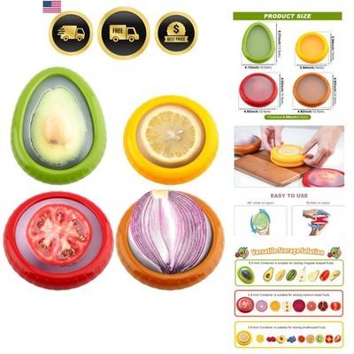 Versatile 4-Container Set for Avocados, Tomatoes, and More - Food Freshness Set