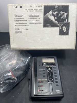 Vtg. Seiko PLL Digital Tuner Portable Cassette Player -AM/FM- Alarm PHL-103QMA  
