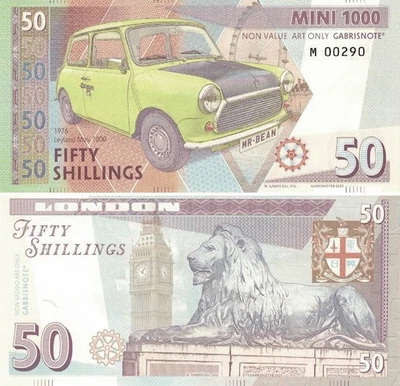 England 50 Shillings 2025 Fantasy Mini Cars Mini Cooper UNC Gabris Matej M 00290 - Image 1 of 4