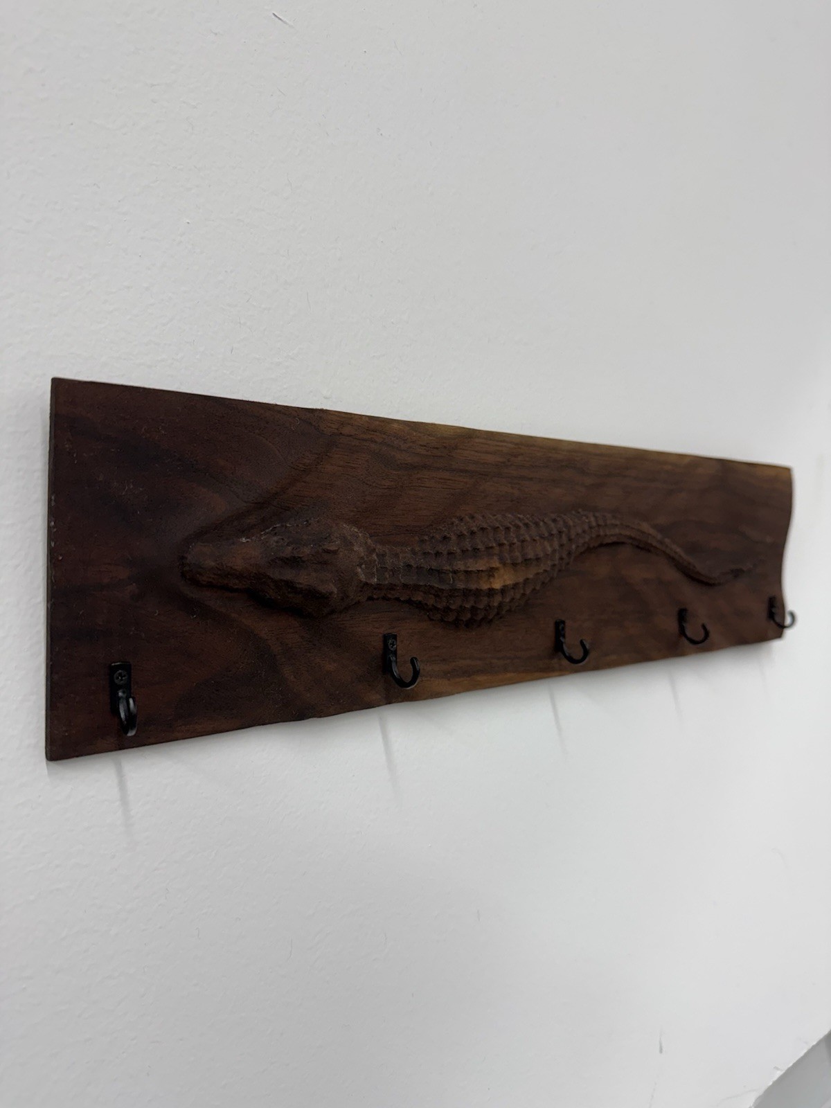 Unique Wood Key Holder Wall Mounted With 5 Hooks Key Organiser