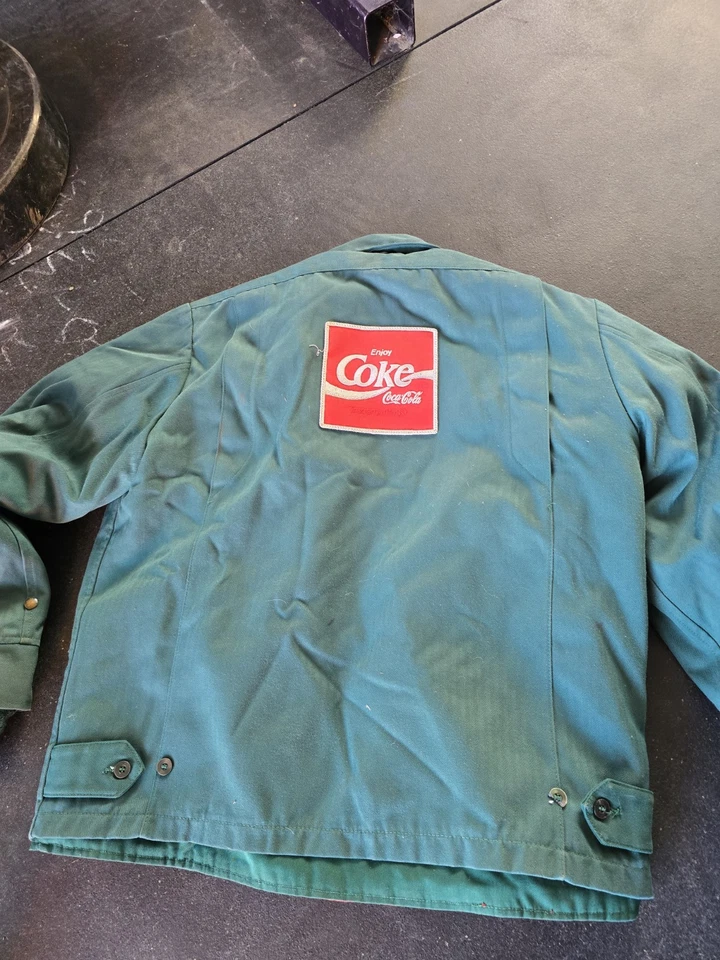 Винтажный 70-х 60-х Coca Cola доставки куртка с вкладыш зеленый размер 42 работы носить кока-колы - Изображение 2 из 3