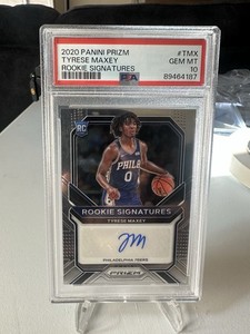2020-21 Panini Prizm Tyrese Maxey Rookie Signatures (RC) Auto PSA 10! 76ers