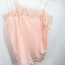 Vintage Legends Pink Lace Satin Camisole Top CoquetteBalletcore Romantic Lace