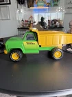 Vintage Tonka Dump Truck Green Yellow Pressed Steel XR-101 Tires Working Bed
