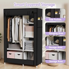 New Design Portable Closet Wardrobe Clothes Rack Storage Organizer Shelf Fabric