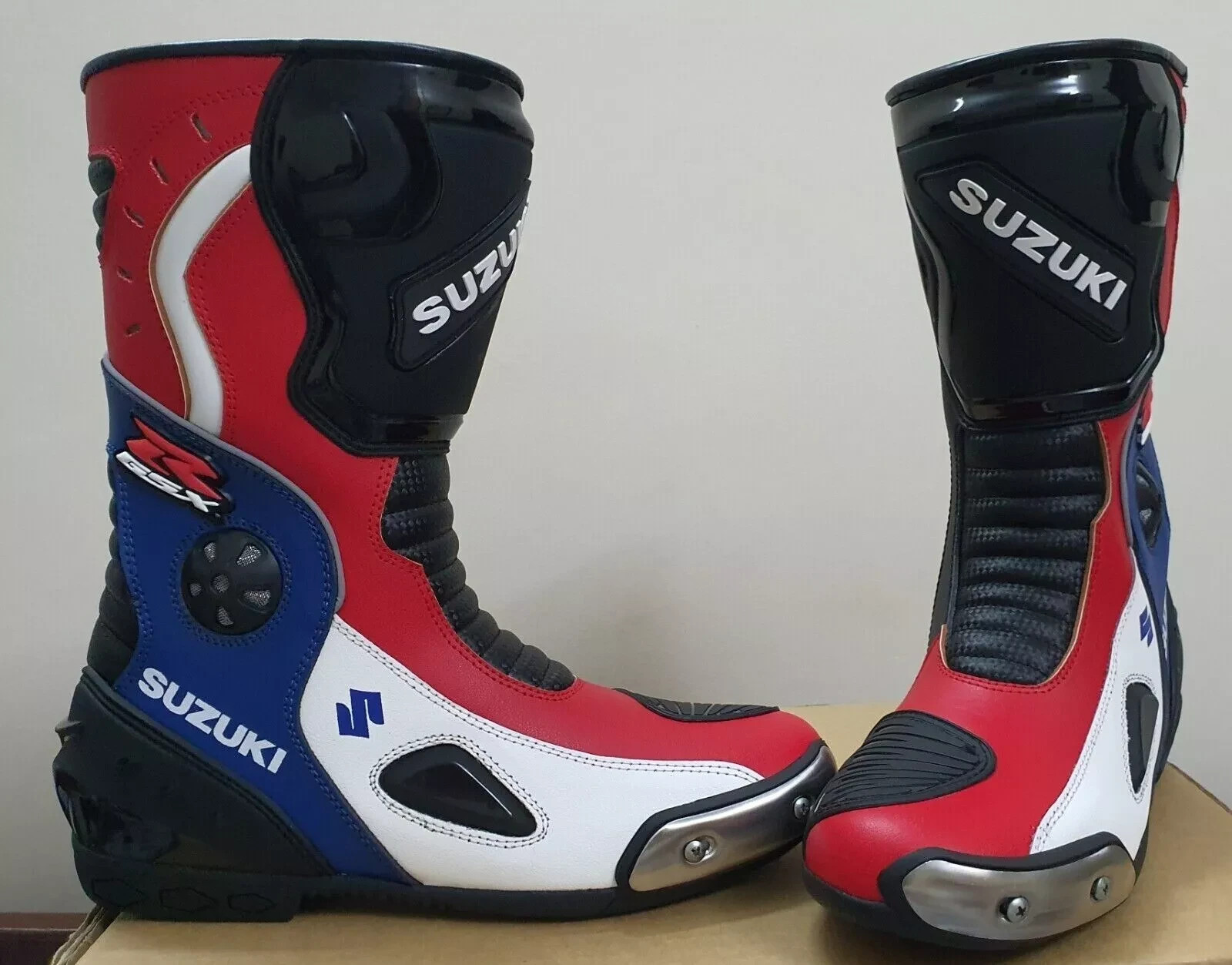 Bottes de motard en cuir de qualité supérieure style MotoGP pointure 45