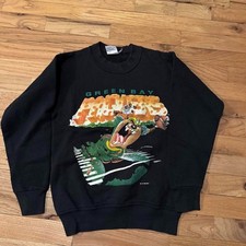1994 Green Bay Packers Taz black crewneck sweatshirt VK15764