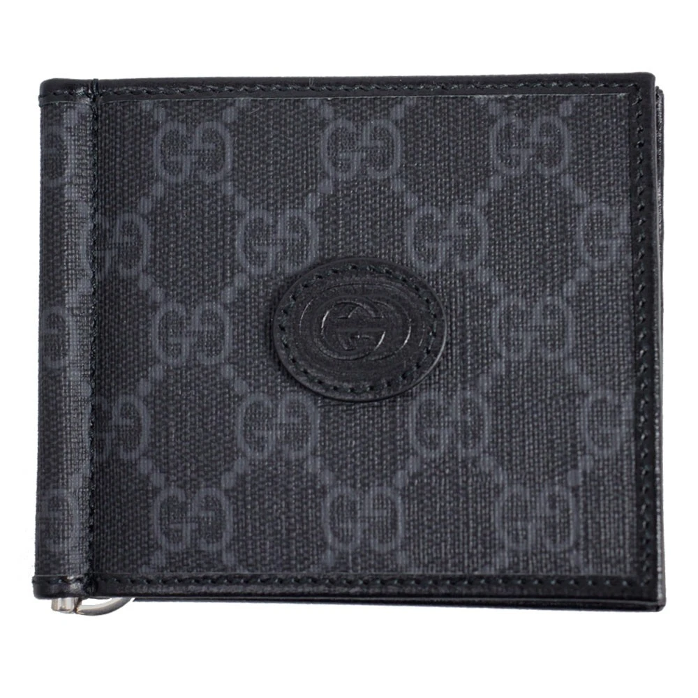 Gucci Portefeuille Homme Clip Monnaie Bifold Gg Supreme Noir 700686 92Tcf 1000