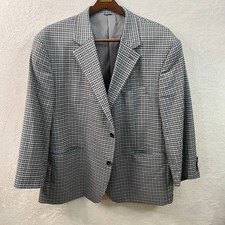 Oak Hill Mens Sport Coat 2XL 52R Gray Plaid Glenn Check Jacket