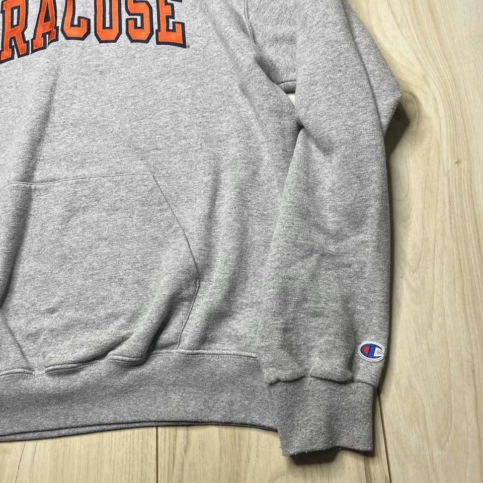 Champion Syracuse University Hoodie Mens Size Large Sweater Gray Pocket - Image 3 of 4