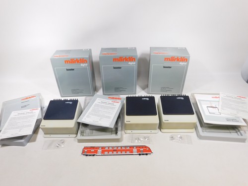 3X Märklin Digital H0 AC 6015 Booster Vergilbt Ohne Kabel 50 VA Box #DZ947-4