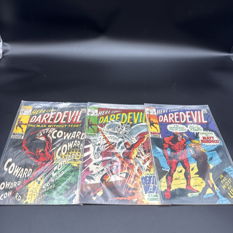 Marvel Daredevil Lot #55 #56 #57 Silver Age Comics 1969 Matt Murdock