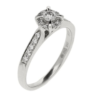 Cluster-Diamantring Damen 18 kt Weißgold - 0,24 kt