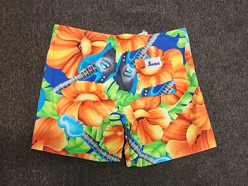 Lote (3) Baúles Hawaianos Jams Originales En Todo el Mundo Años 80 Para Hombre Med Floral Cinch De Colección Foto 3 de 4